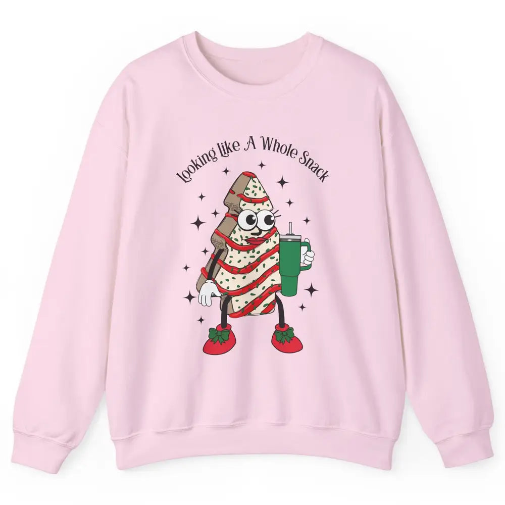 Funny Christmas Tree Cake Out Here Look Like A Snack Unisex Crewneck Sweatshirt