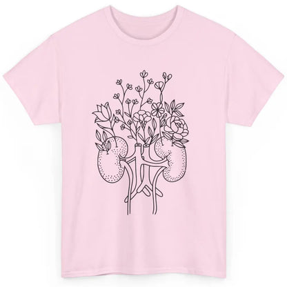 Floral Kidney Anatomy Two Kidneys Human Body Anatomy Classic Unisex T-Shirt