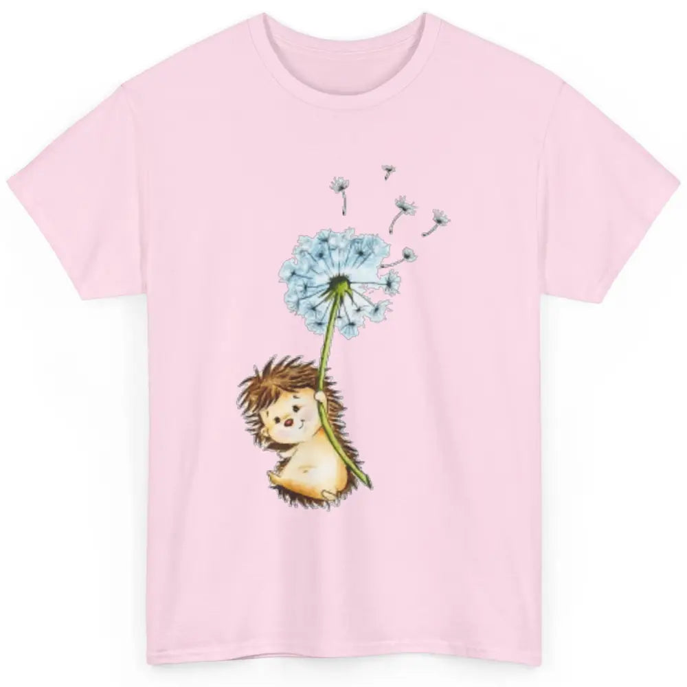 Cute Hedgehog Dandelion Watercolor Wild Animal Flower Retro Classic Unisex T-Shirt