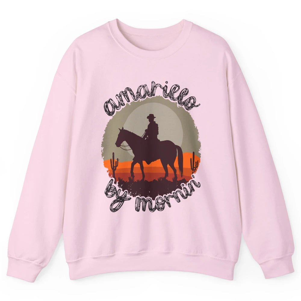 Vintage Cowboy Amarillo By Morning Desert Western Country Unisex Crewneck Sweatshirt