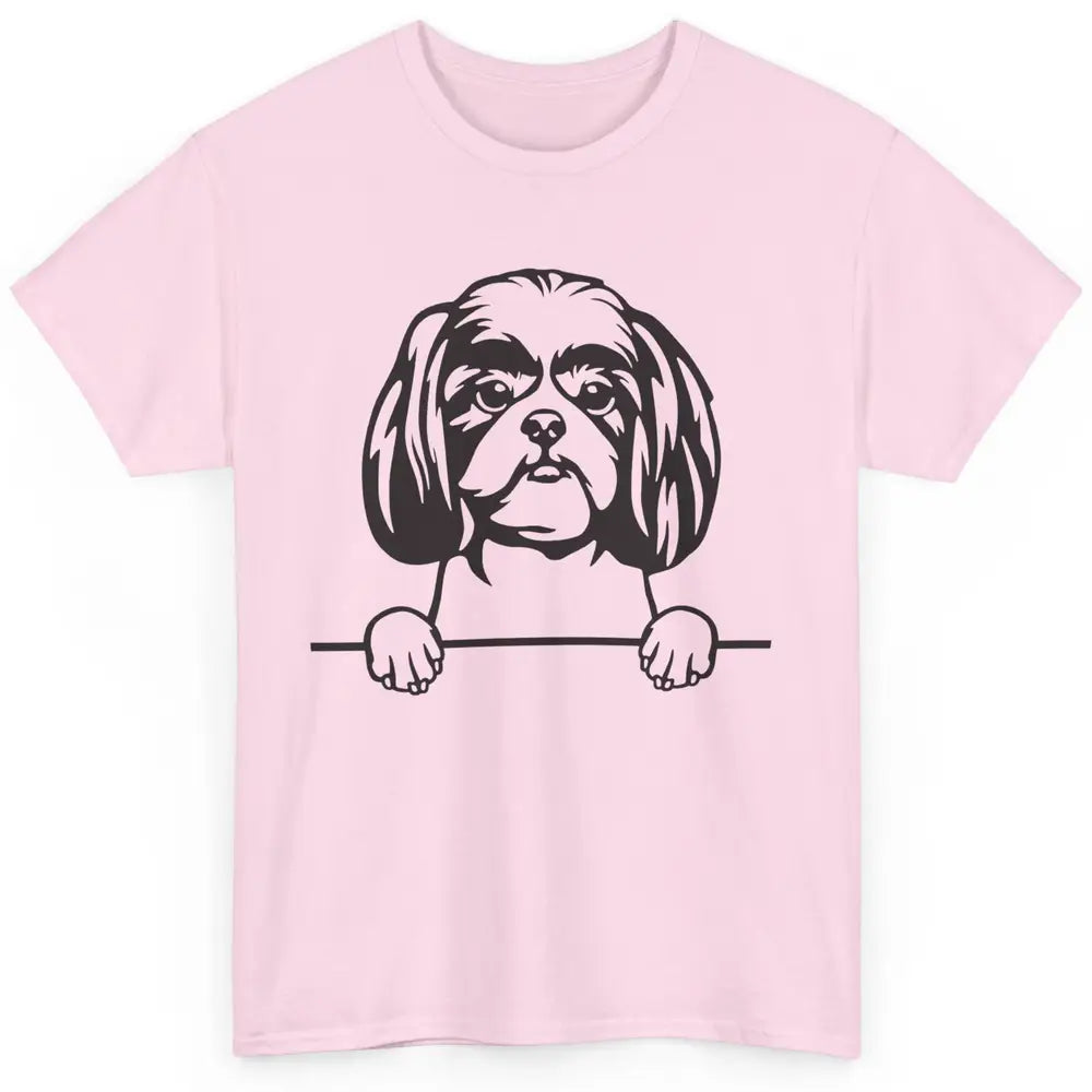 Cute Shih Tzu Owner Shih Tzu Dog Black White Shih Tzu Lover Classic Unisex T-Shirt