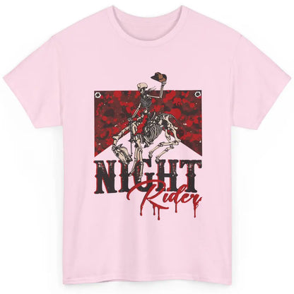 Cowboy Skeleton Bucking Horse Night Rider Western Halloween Classic Unisex T-Shirt