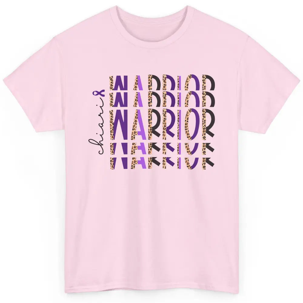 Chiari Warrior Leopard Purple Ribbon Chiari Awareness Month Classic Unisex T-Shirt