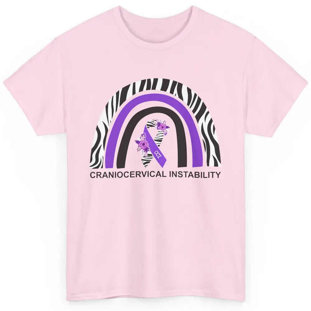 Craniocervical Instability CCI Awareness Purple Zebra Ribbon Classic Unisex T-Shirt