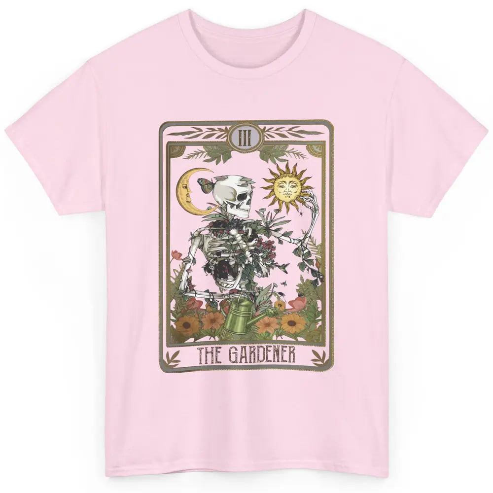 Floral Skeleton Gardening Tarot The Gardener Plant Lovers Classic Unisex T-Shirt