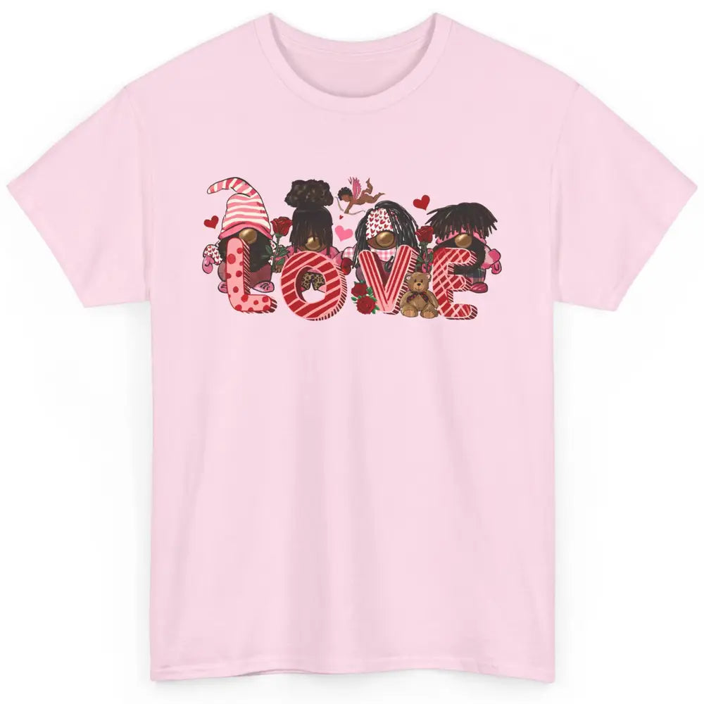 Afro Gnome Love Valentine African American Valentine's Day Classic Unisex T-Shirt