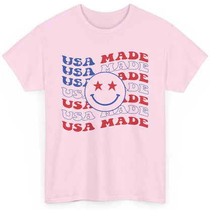 US Flag America Made Smiley Face July 4th American Patriots Classic Unisex T-Shirt