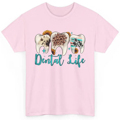 Western Dental Life Tooth Leopard Flower Dentist Hygienist Classic Unisex T-Shirt