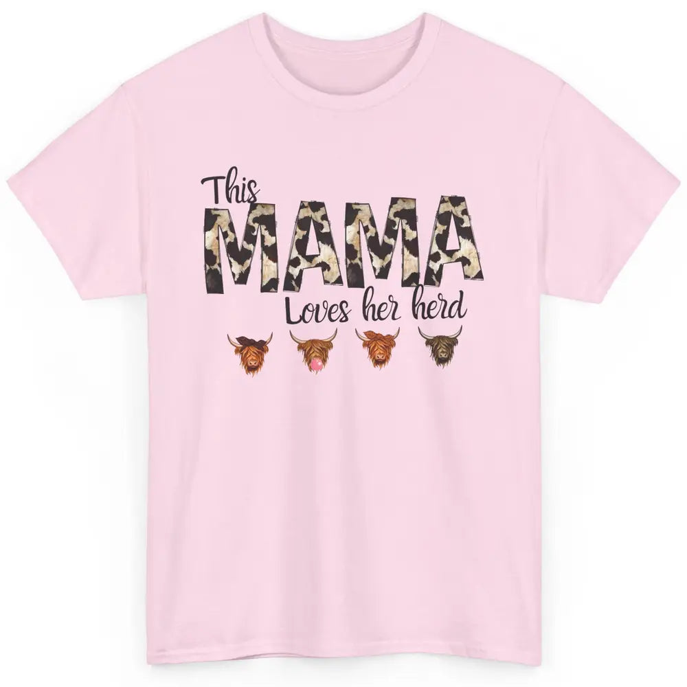 Cowhide This Mama Love Her Herd Highland Cow Western Grandma Classic Unisex T-Shirt