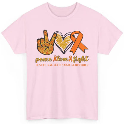 Functional Neurological Disorder Awareness Peace Love Fight Classic Unisex T-Shirt