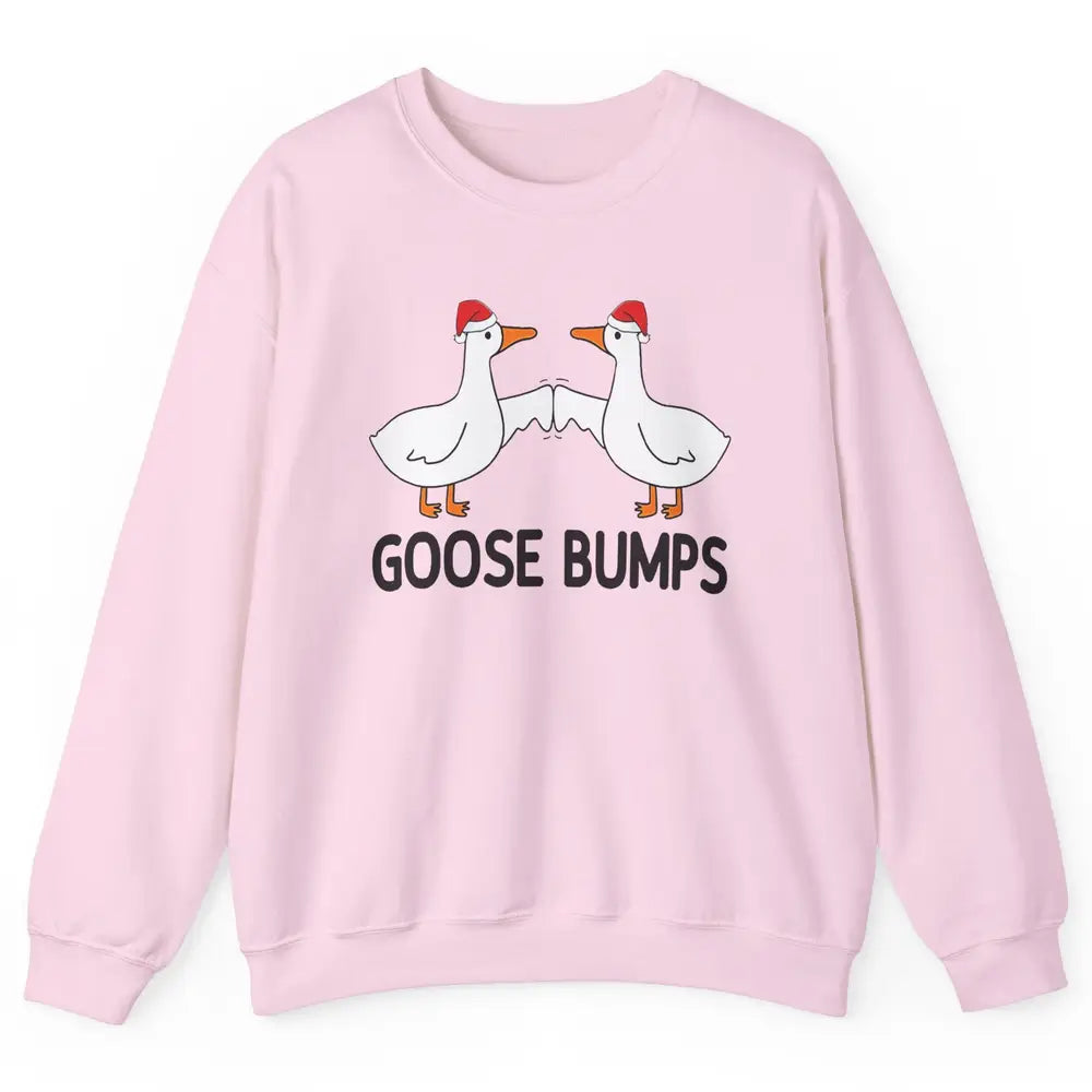 Funny Silly Goose Christmas Santa Goosebumps Winter Holiday Unisex Crewneck Sweatshirt