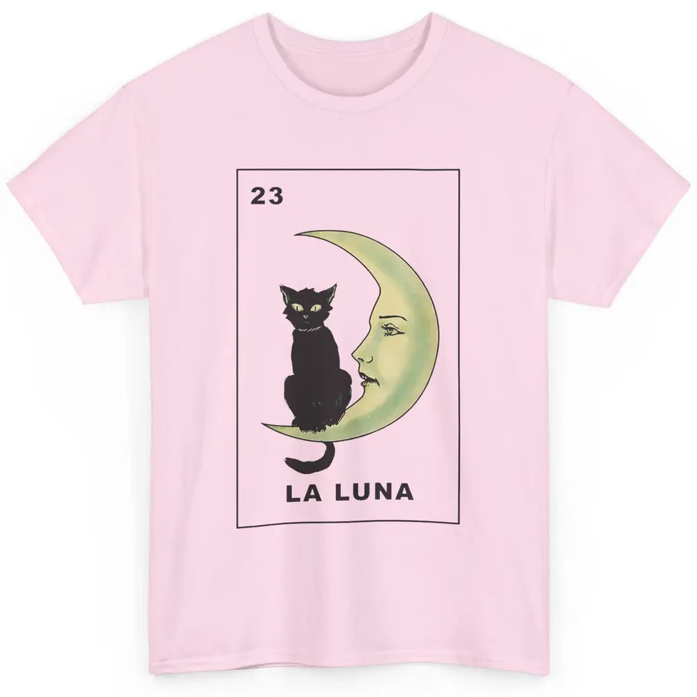 Funny Cat The Moon La Luna Tarot Card Halloween Cat Lovers Classic Unisex T-Shirt