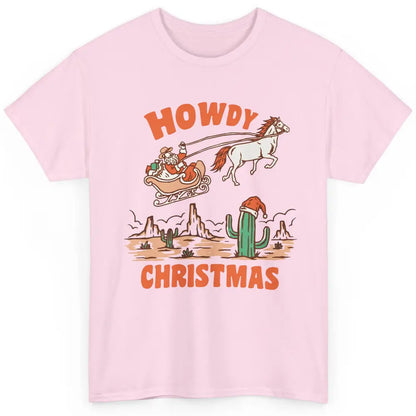 Desert Santa Riding Horse Howdy Christmas Western Country Classic Unisex T-Shirt