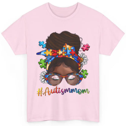 Autism Afro Mom Curly Hair American African Autism Awareness Classic Unisex T-Shirt