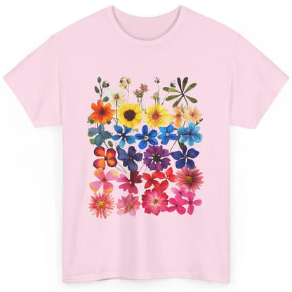 Vintage Pressed Flowers Plant Botanical Garden Wildflower Classic Unisex T-Shirt