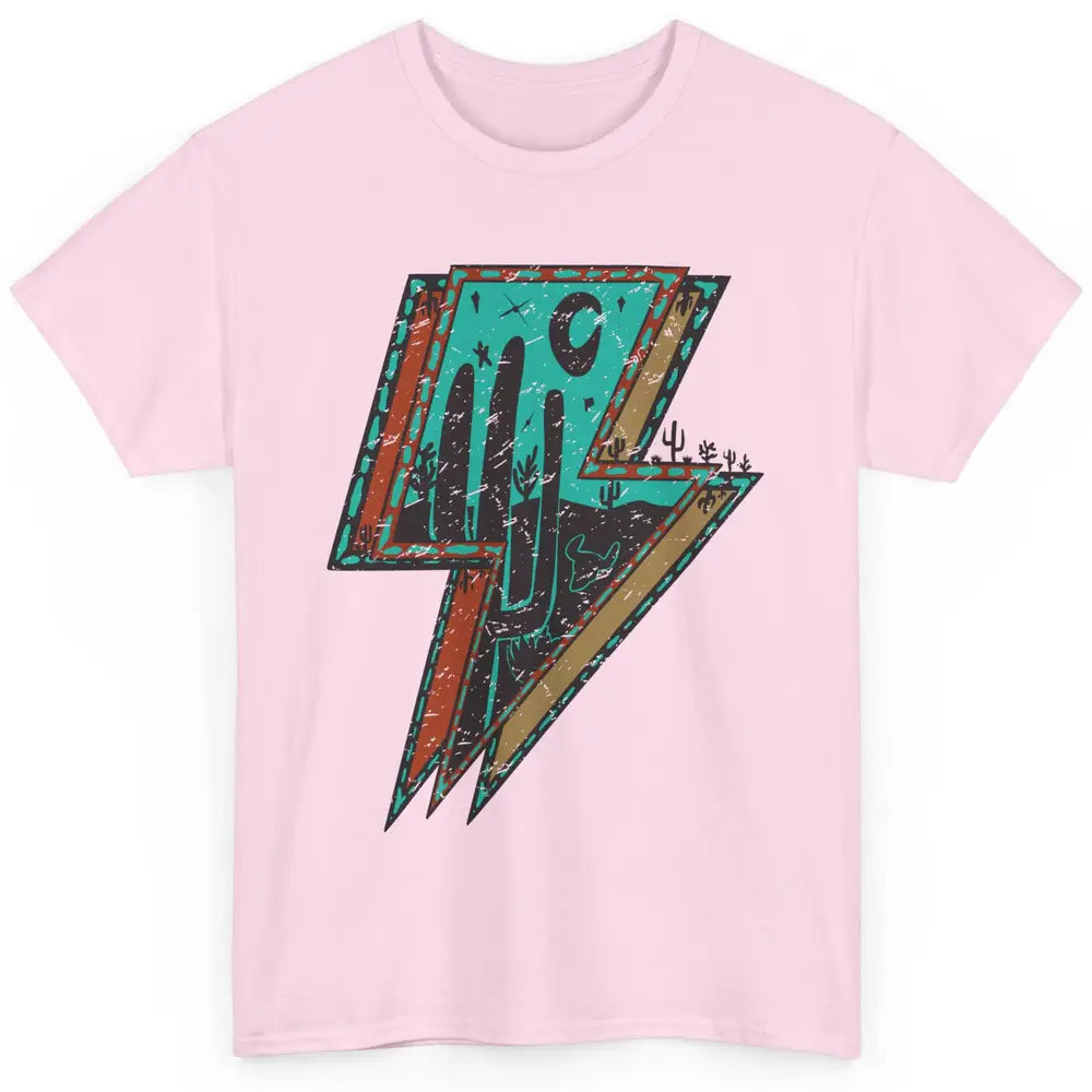 Desert Night Turquoise Lightning Bolt Western Country Girl Classic Unisex T-Shirt