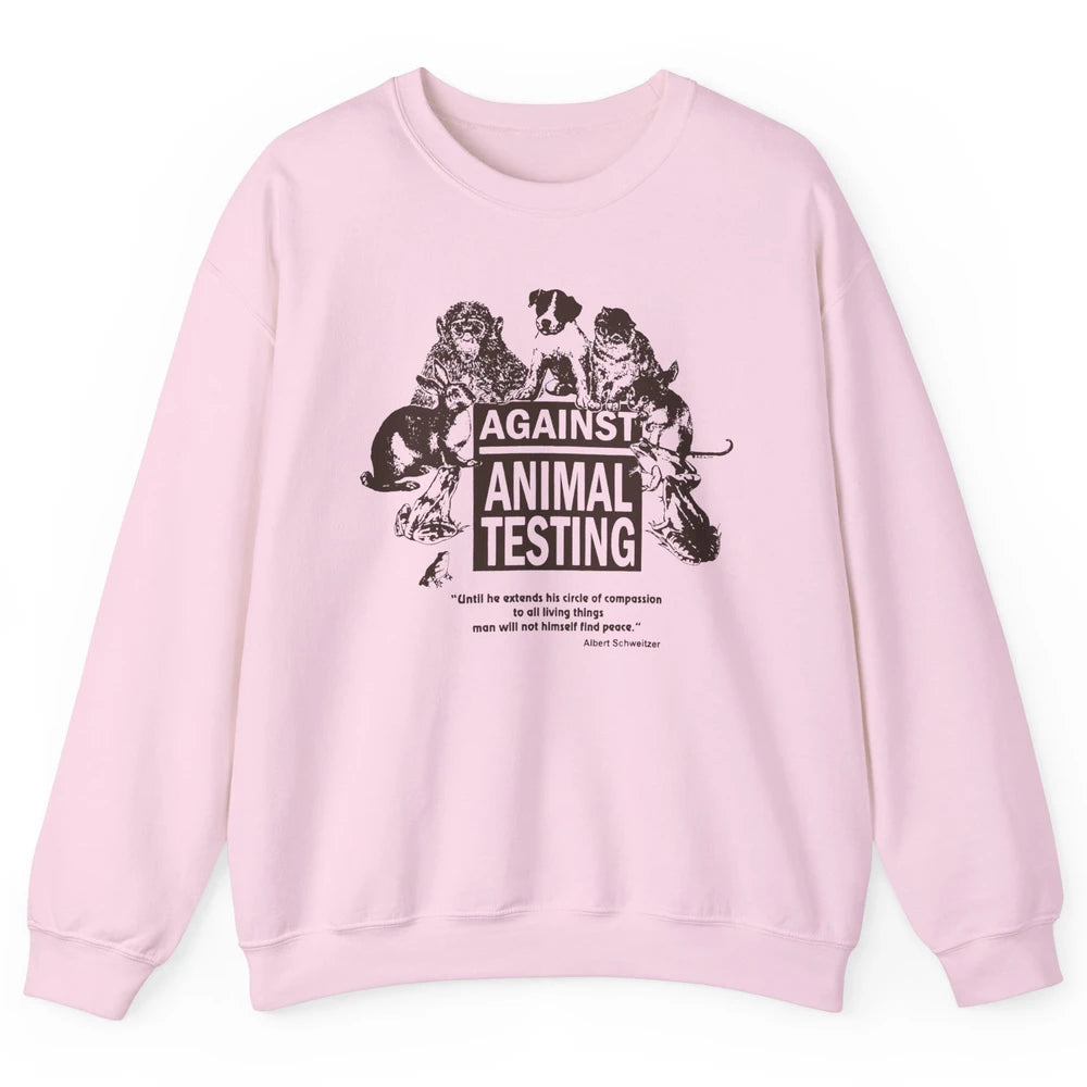 Against Animal Testing Farm Pet Liberation Right Vegan Retro Unisex Crewneck Sweatshirt