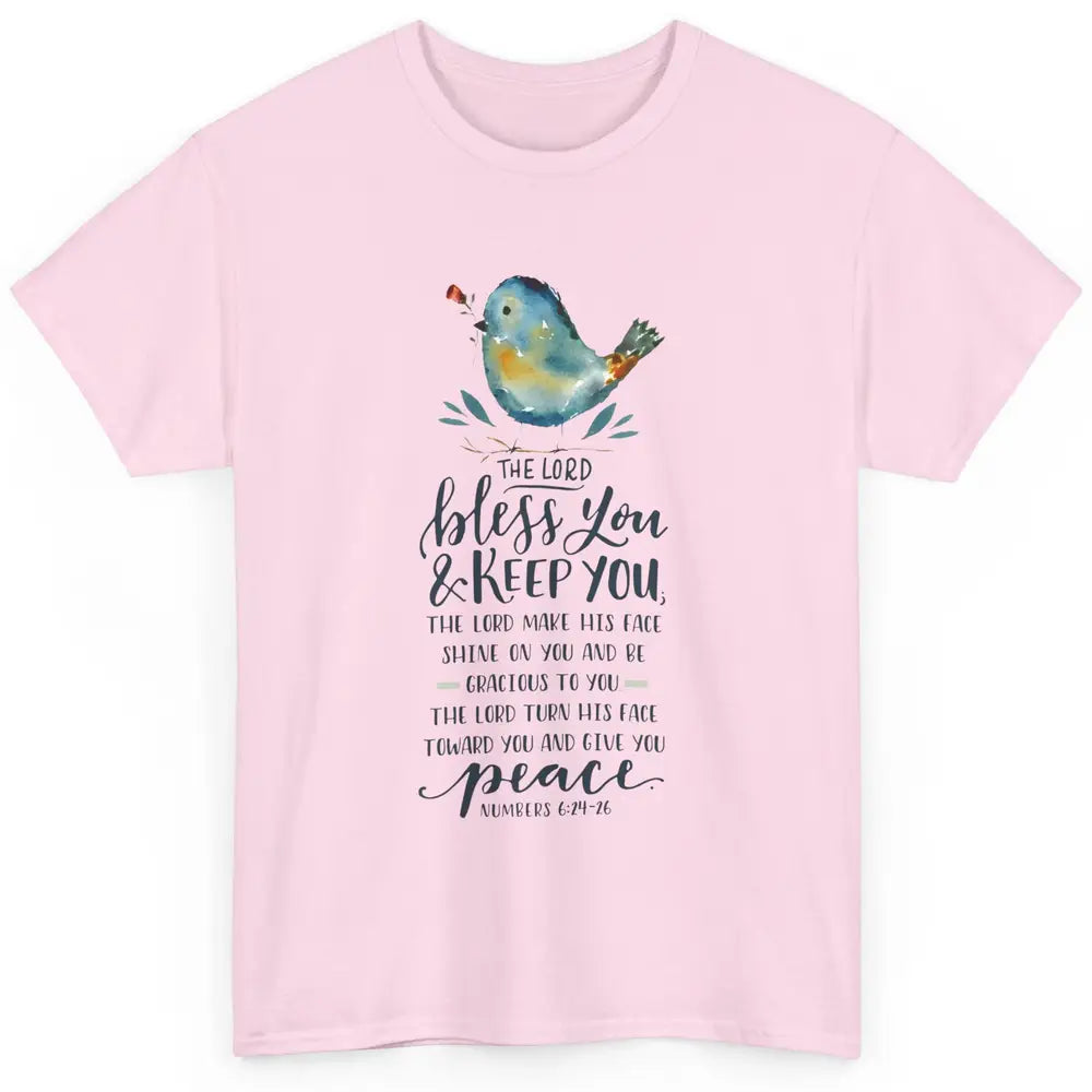 Floral Christian Lord Bless You Keep You Bible Inspirational Classic Unisex T-Shirt