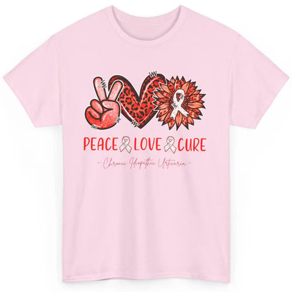 Chronic Idiopathic Urticaria CIU Peace Love Cure Sunflower Classic Unisex T-Shirt