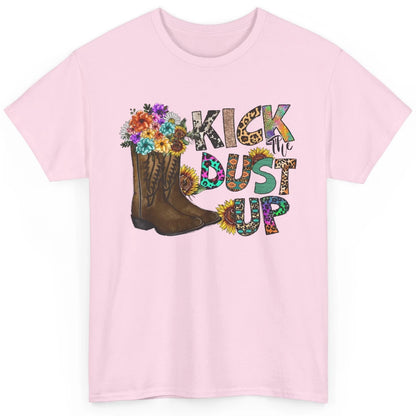 Floral Cowgirl Boots Kick Dust Up Sunflower Leopard Western Classic Unisex T-Shirt