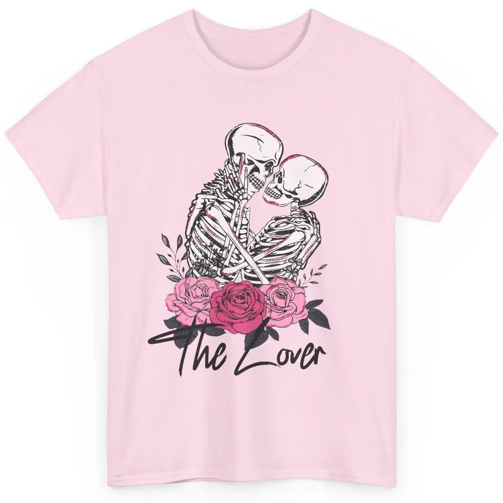 Floral Skeleton Couple The Lovers Tarot Card Valentines Day Classic Unisex T-Shirt