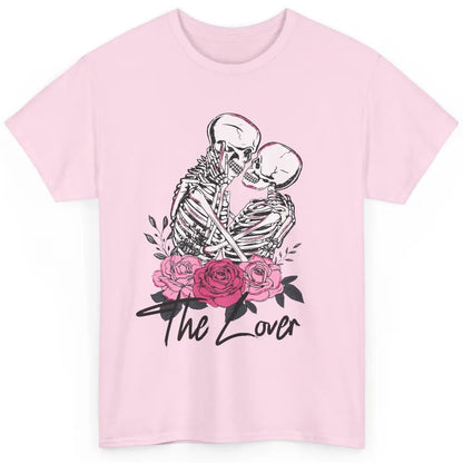 Floral Skeleton Couple The Lovers Tarot Card Valentines Day Classic Unisex T-Shirt