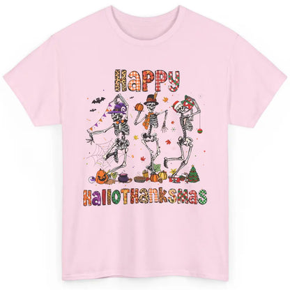 Funny Dancing Skeleton Happy Hallo-thank-mas Fall Pumpkin Classic Unisex T-Shirt