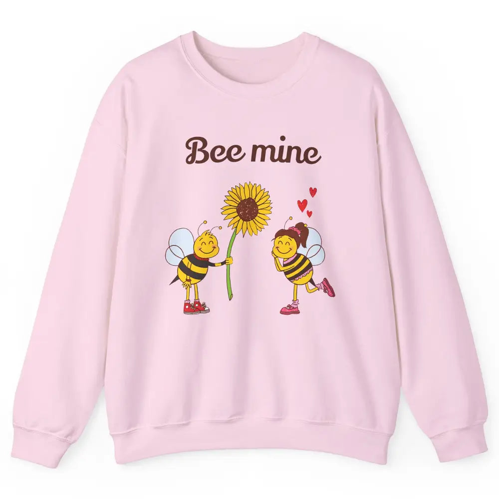 Bee Mine Love Valentine's Day Couple Romantic Bee Love Unisex Crewneck Sweatshirt