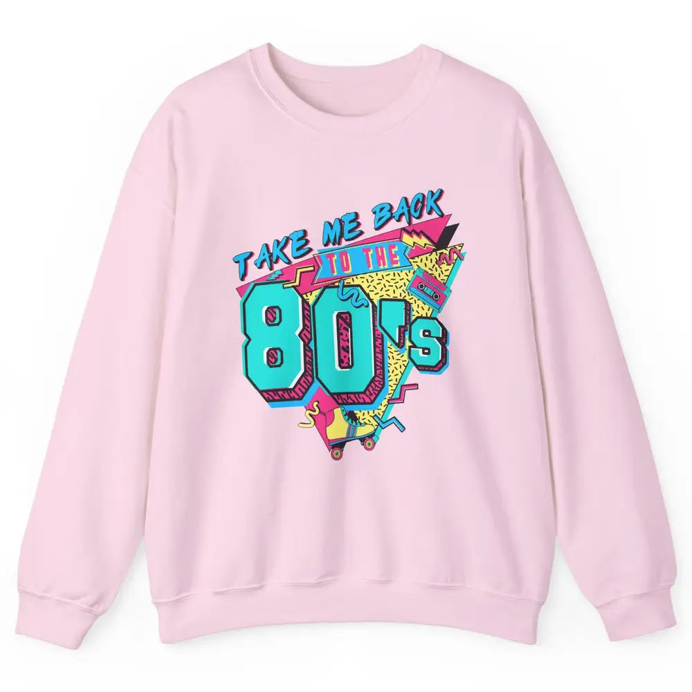 Vintage Take Me Back To The 80s Cassette Retro Rainbow Child Unisex Crewneck Sweatshirt