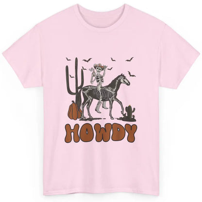 Cool Howdy Skeleton Horse Cowboy Skull Cactus Desert Western Classic Unisex T-Shirt