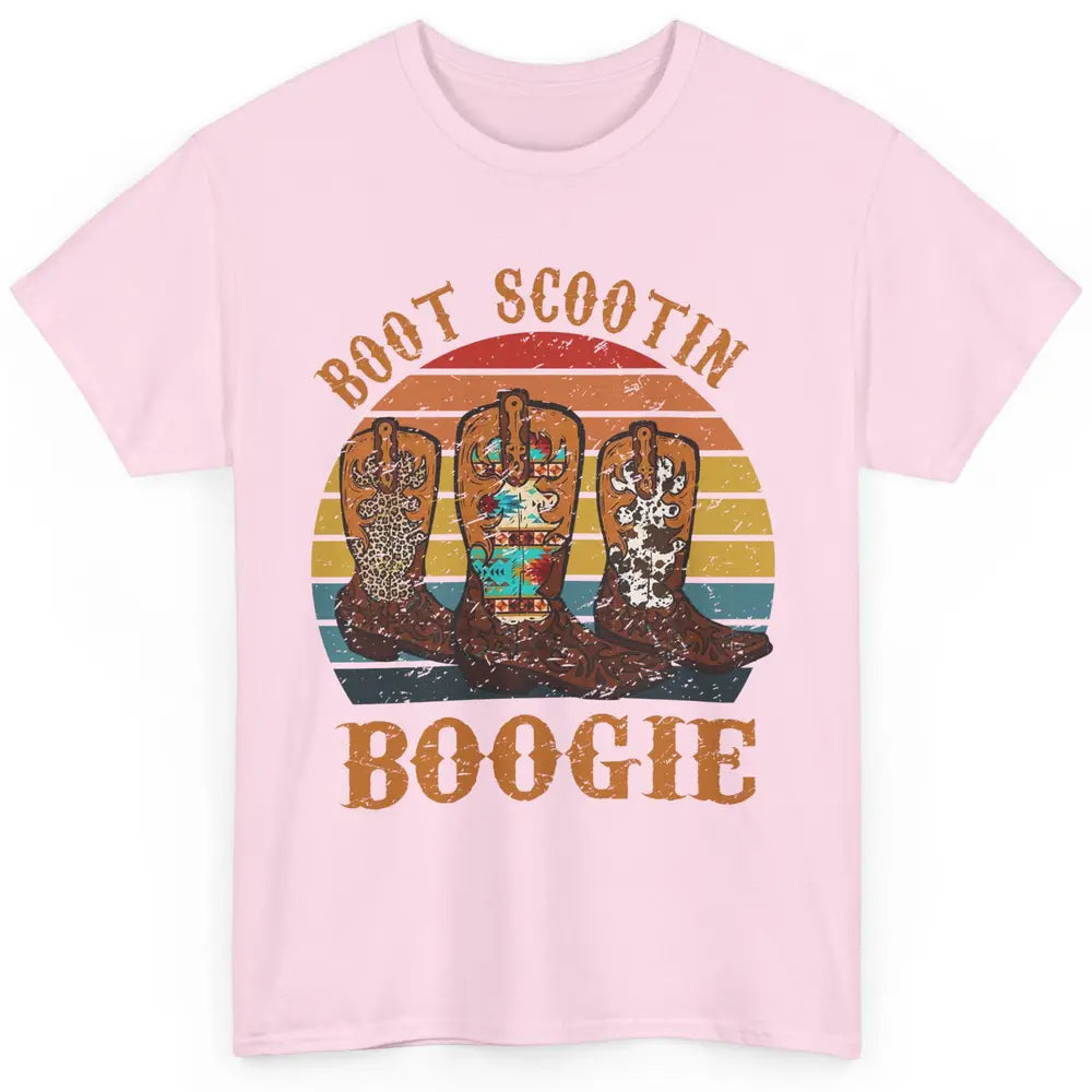 Vintage Cowboy Boots Scooting Boogie Western Country Cowgirl Classic Unisex T-Shirt