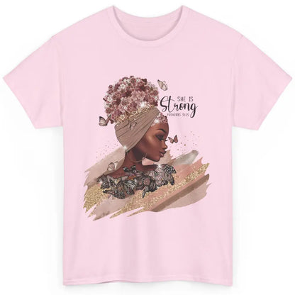 Floral Black Girl Shes Strong Afro Woman Christian Religious Classic Unisex T-Shirt