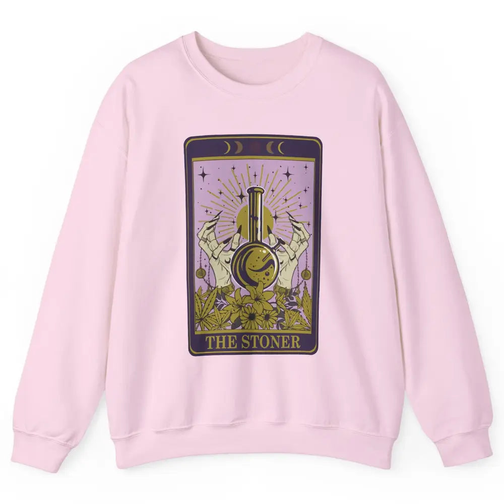 Vintage Witch The Stoner Tarot Card Weed Cannabis Marijuana Unisex Crewneck Sweatshirt