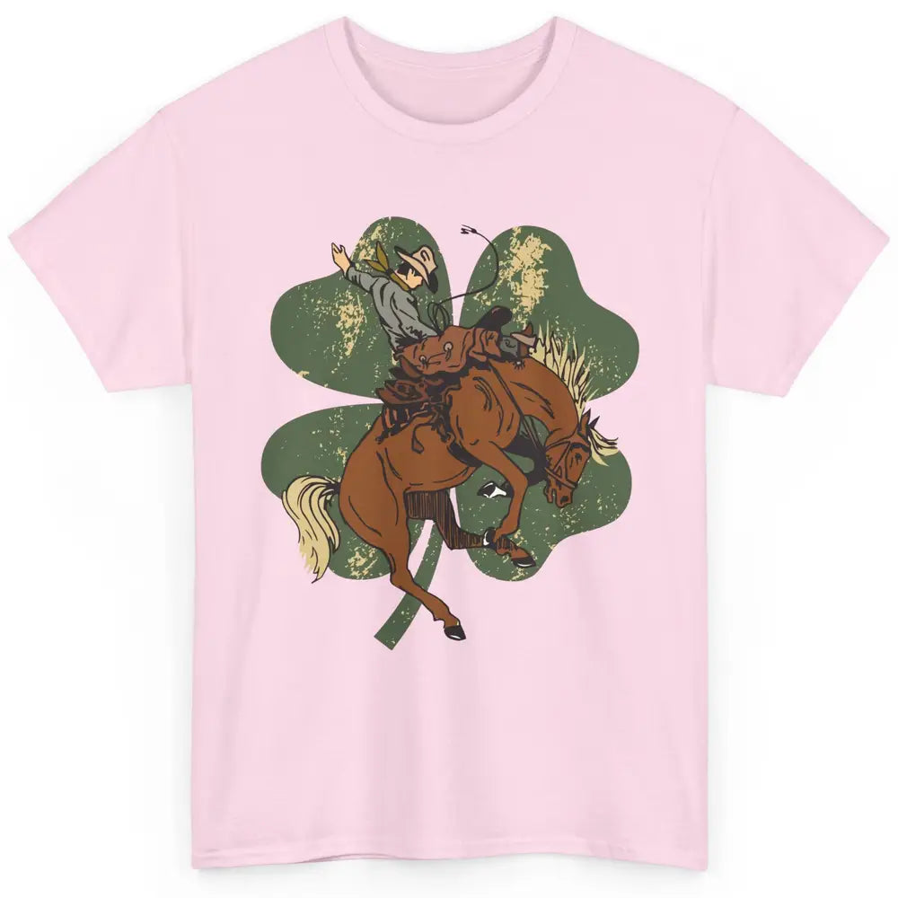 Cowboy Bronc Horsing Shamrocks St. Patricks Day Western Classic Unisex T-Shirt