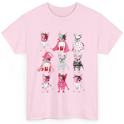 French Bulldog Valentine Frenchie Pink Spooky Valentines Day Classic Unisex T-Shirt