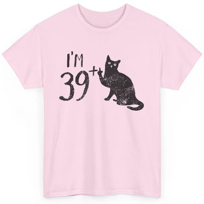 Funny Cat I'm 39 Plus 1 Cat Mom 40th Birthday Cat Lovers Classic Unisex T-Shirt