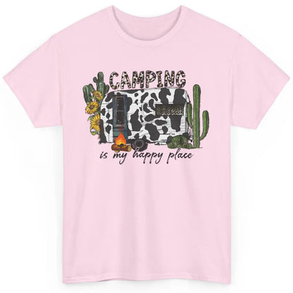 Desert Cactus Cowhide Camping Trailer Western Country Camper Classic Unisex T-Shirt