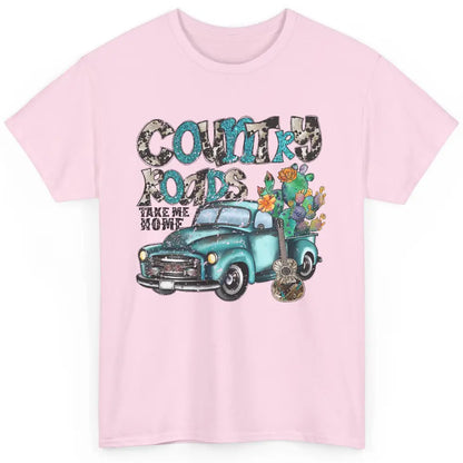 Cowhide Cactus Truck Country Roads Take Me Home Western Girl Classic Unisex T-Shirt