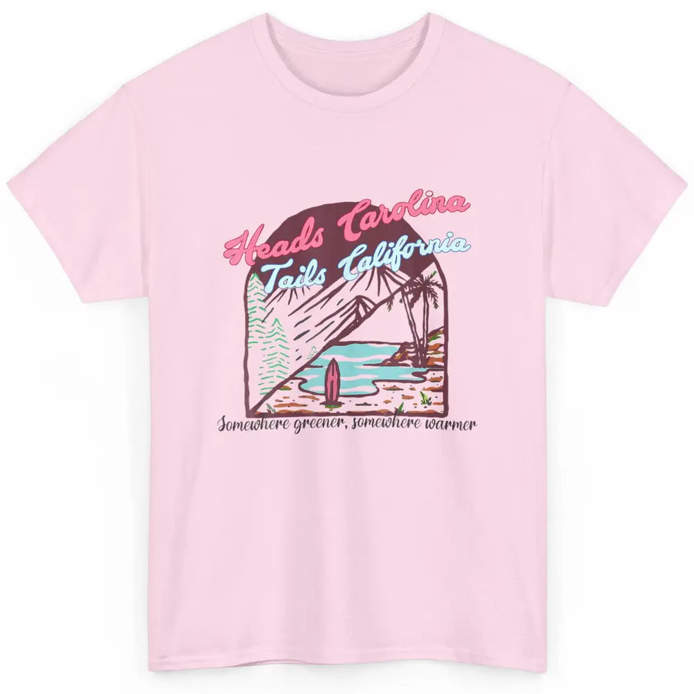 Western Heads Carolina Tails California Retro Beach Surf Classic Unisex T-Shirt