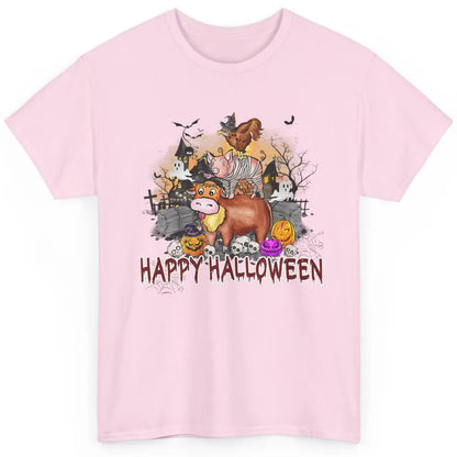 Farm Animal Haunted House Farming Halloween Spooky Season Classic Unisex T-Shirt