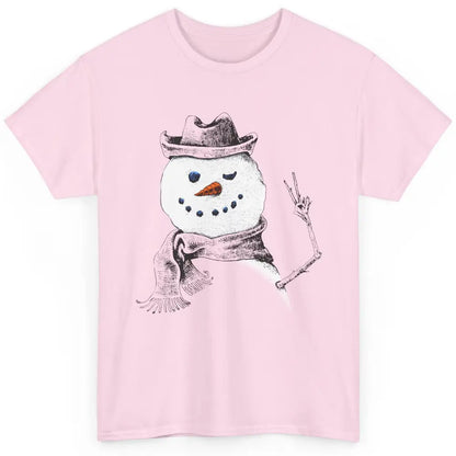 Snowman Peace Sign Christmas Snow Frosty Winter Xmas Gift Classic Unisex T-Shirt