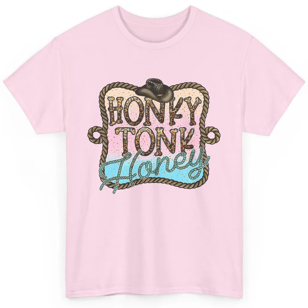 Cowboy Hat Rope Honky Tonk Honey Leopard Western Country Classic Unisex T-Shirt