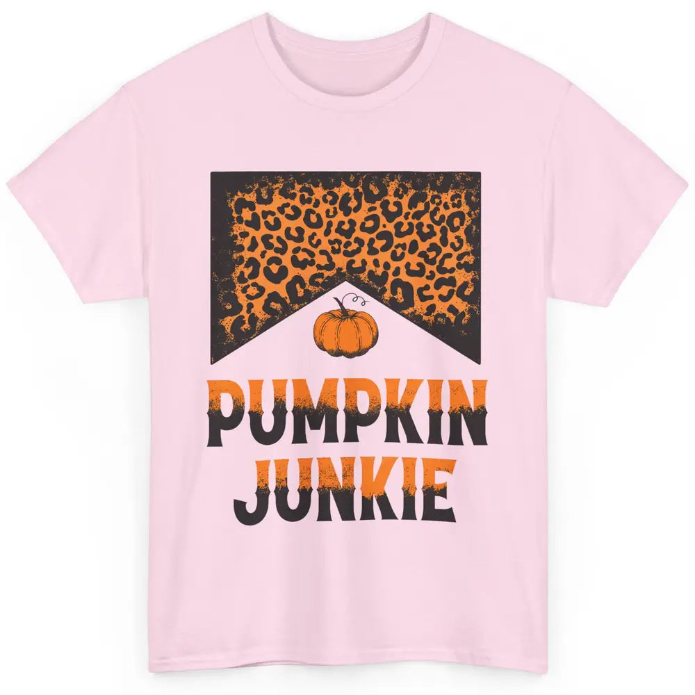 Retro Pumpkin Junkie Leopard Thanksgiving Western Country Classic Unisex T-Shirt