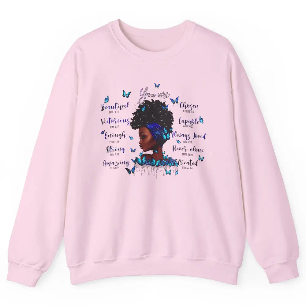 Black Girl God Says I Am Afro Woman Christian Religious Gift Unisex Crewneck Sweatshirt