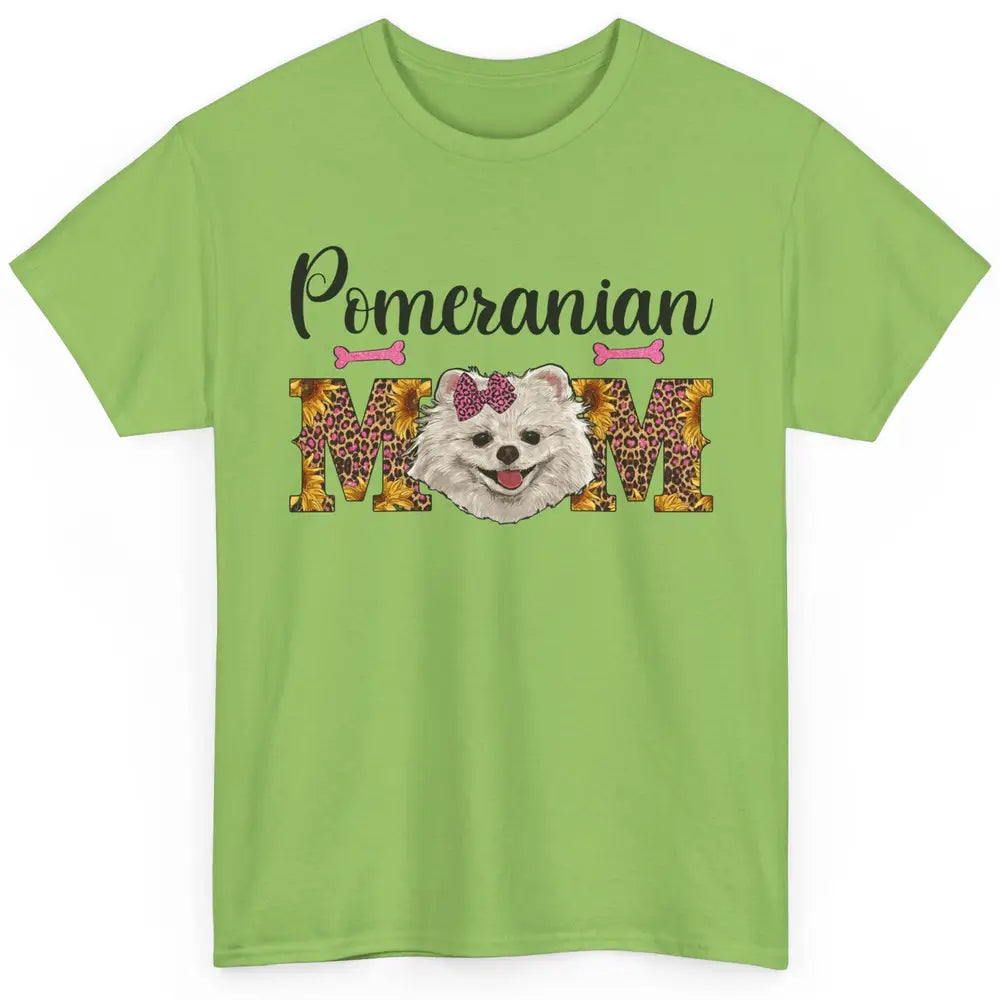 Sunflower Leopard Pomeranian Mom Western Pomeranian Dog Lady Classic Unisex T-Shirt