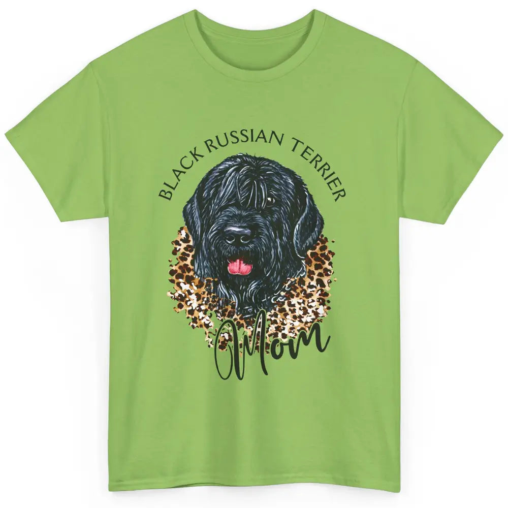 Black Russian Terrier Dog Mom Black Russian Terrier Leopard Classic Unisex T-Shirt