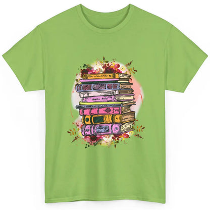 Book Wildflower Floral Aesthetic Librarian Bookworm Bookish Classic Unisex T-Shirt