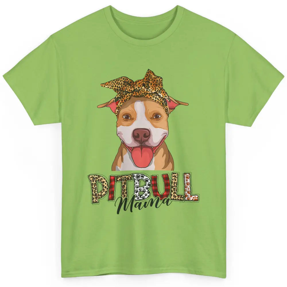 Cute Pitbull Mama Leopard Mothers Day Funny Pittie Women Dog Classic Unisex T-Shirt