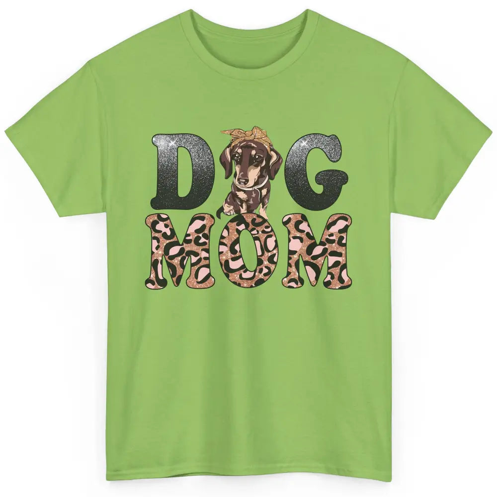 Dachshund Leopard Dog Mom Wiener Dog Lovers Dog Lady Classic Unisex T-Shirt