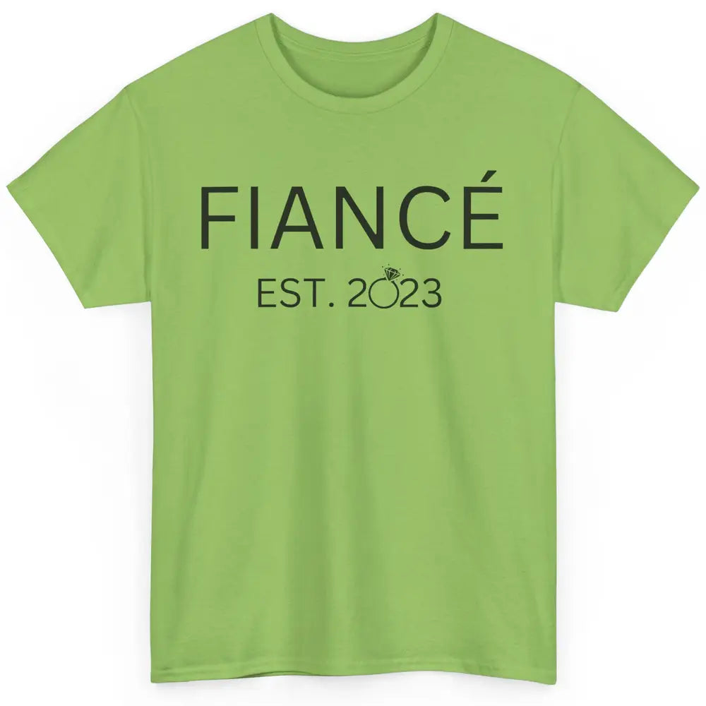 Fiance Est 2023 Future Groom Engagement Bachelorette Gift Classic Unisex T-Shirt